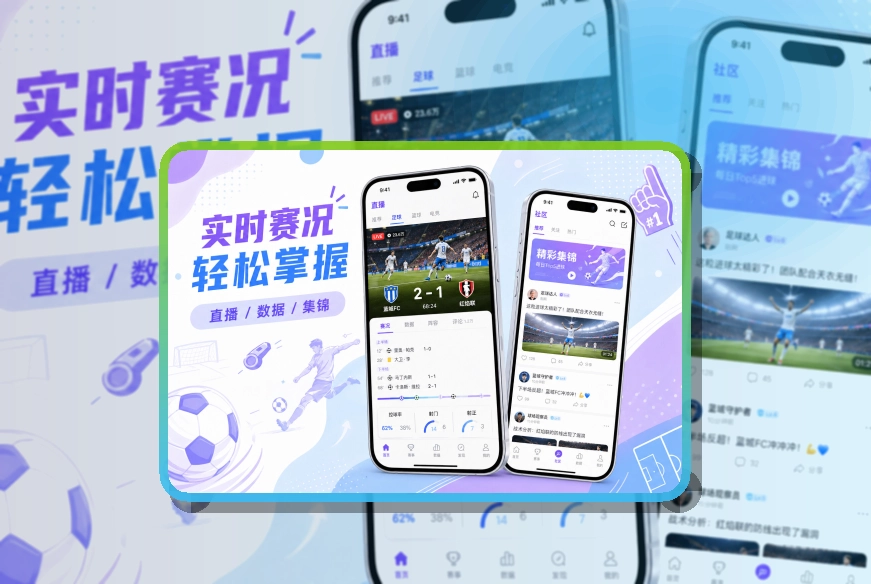 海报式引导 · 官方移动入口 · 赛事内容随身带走界面展示